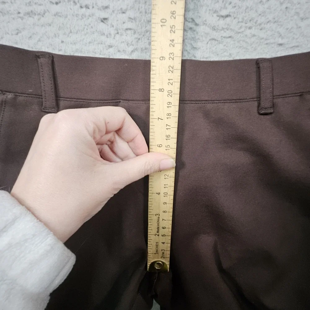 Quince Ultra Stretch Ponte Straight‎ Leg Pants Womens XS Brown Career Business